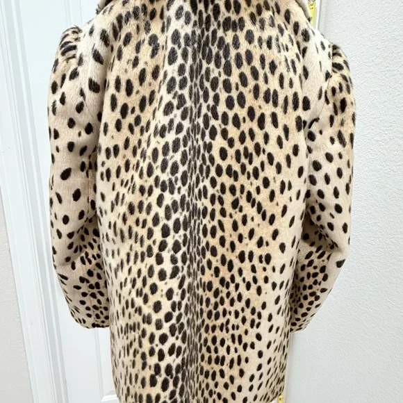 VINTAGE Faux Leopard Print Double-Breasted Women's Coat - Picture 2 of 10